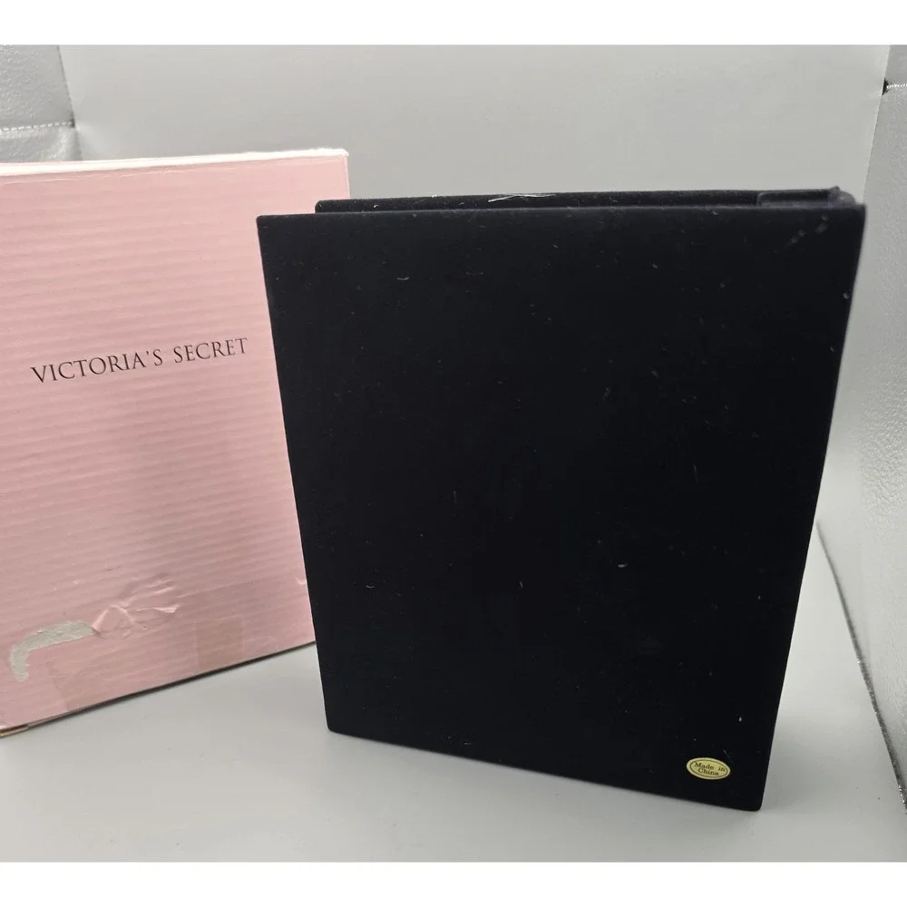 Vintage Victoria's Secret Silver Plated Photo Album Frame 4x6 Pink Velvet Box